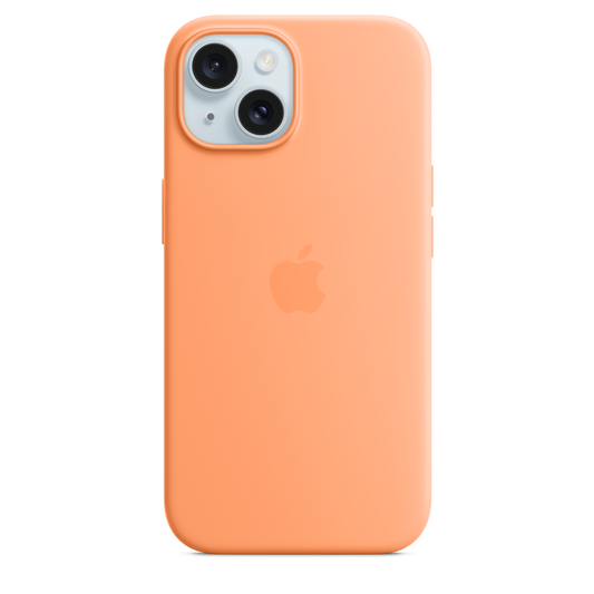 حافظة iPhone 15 Pro من السيليكون مع MagSafe- لون Orange Sorbet