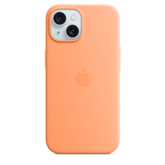 حافظة iPhone 15 Pro من السيليكون مع MagSafe- لون Orange Sorbet