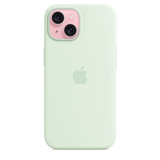 iPhone 15 Silicone Case with MagSafe - Soft Mint