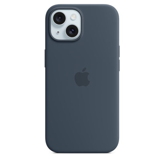 حافظة iPhone 15 من السيليكون مع MagSafe - لون Storm Blue
