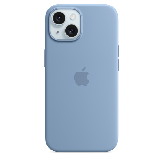 حافظة iPhone 15 من السيليكون مع MagSafe - لون Winter Blue