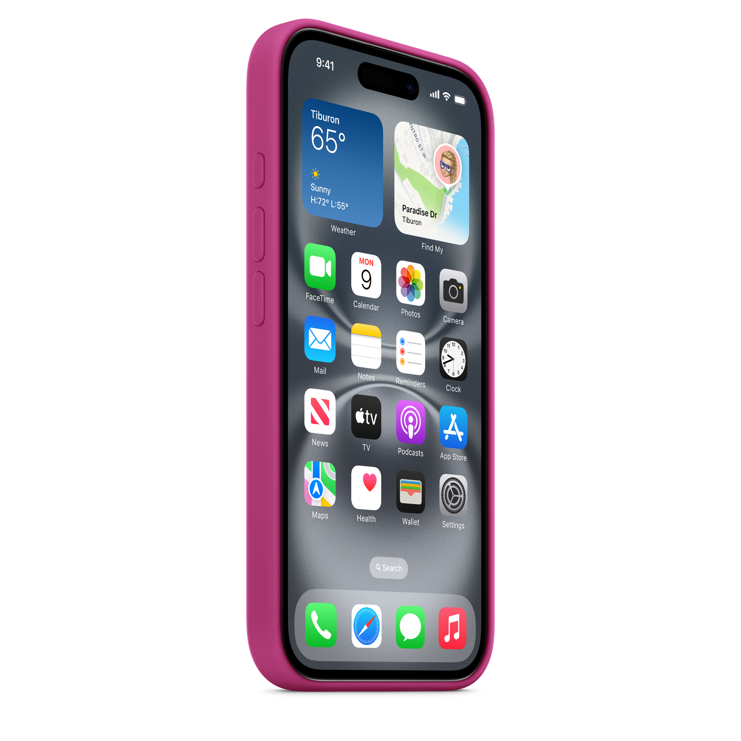 iPhone 16 Silicone Case with MagSafe - Fuchsia