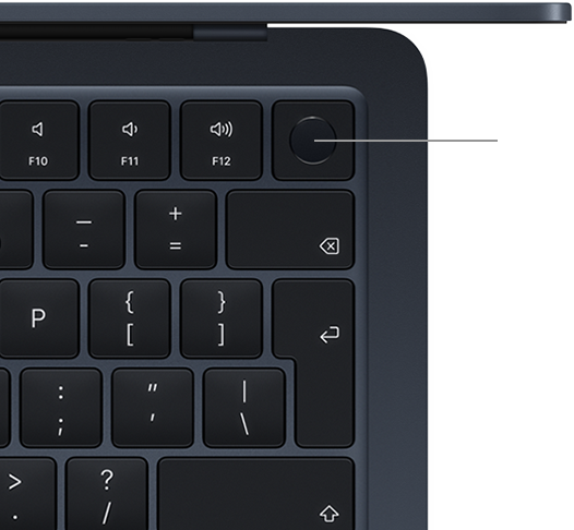 Top view of MacBook Air keyboard with Touch ID