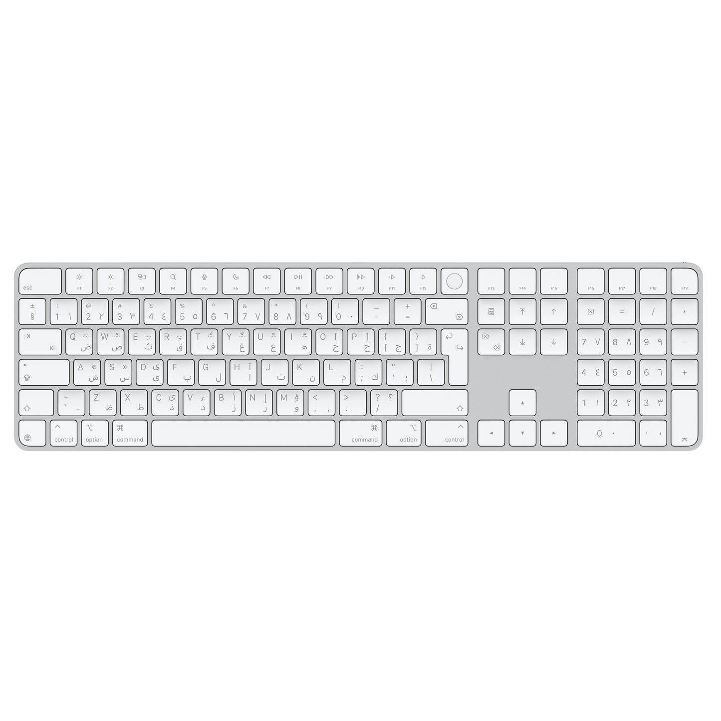 Magic Keyboard with Touch ID and Numeric Keypad for Mac models with Apple silicon - Arabic - White Keys