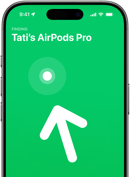 iPhone, displaying Find My for AirPods Pro